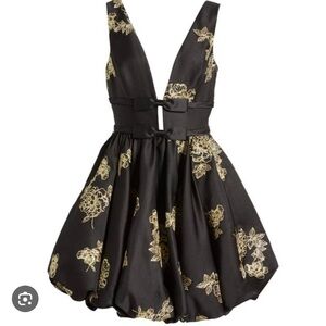 Elegant Black and Gold Kids Dress